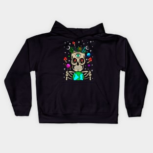 Trippy earth skully Kids Hoodie